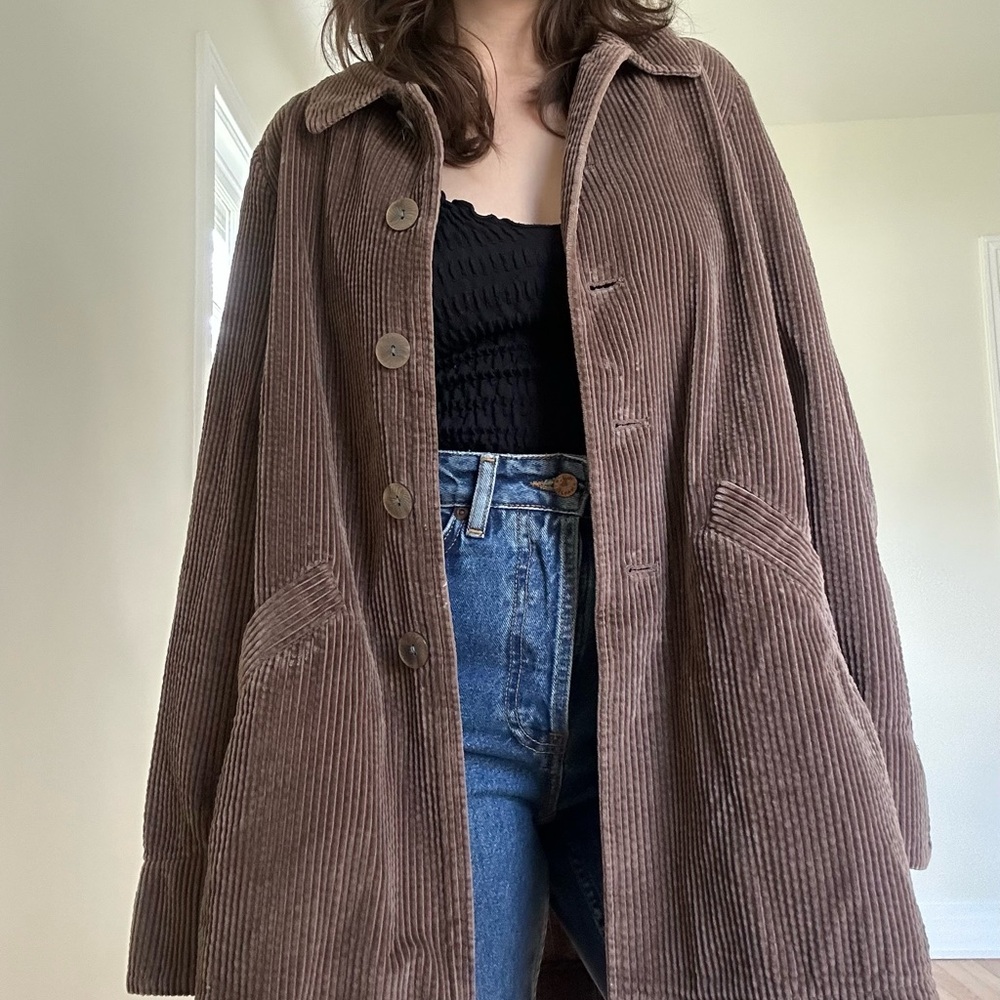 Vintage 00’s Brown Corduroy Pea Coat